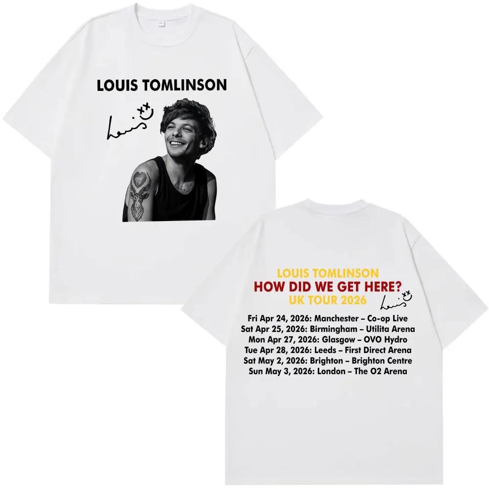 Unisex Women Hiphop Tshirt Singer Louis Tomlinson How Did I Get Here Tour 2026 Print TShirt Cotton Shortsleeved Fashio Tshirs