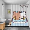 Shower Curtain Waterproof Polyester Fabric Paint Colorful Cartoon Q-Quarto B-Bubu Bath Curtains Home Bathroom Decor With Hook
