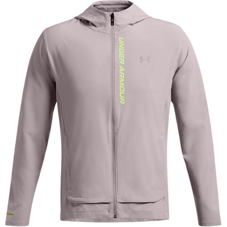 Under Armour FW24 Спортивная куртка с капюшоном на молнии, мужские куртки, серо-фиолетовые 1376794-015