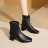 Модная обувь женская 2024 больших размеров современные женские ботинки элегантные ботильоны женские шитье квадратный носок задняя молния высокий каблук обувь женская