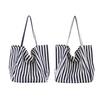Women Striped Single Shoulder Bag Large Capacity Canvas Tote Bag Ladies Girls Casual Hobo Handbag Purse