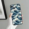 Чехол для телефона Funda для Apple iPhone 17 Pro Max Air 14 11 16 15 Pro 7 8 13 XR XS MAX 12 Мультяшная волна
