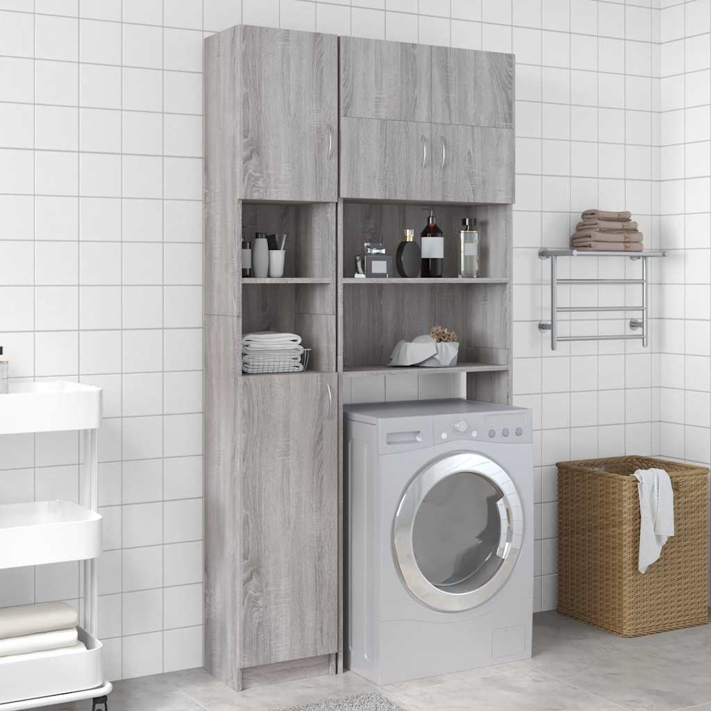 Vidaxl Тумба для ванной комнаты, Серый дуб Сонома, 32x25,5x190 см