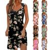 Women's Summer Dress Casual Loose Prints Beach Vacation Sleeveless Dresses