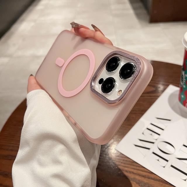 Чехол для телефона с поддержкой зарядки Magsafe для Iphone 14 12 11 13 Pro Max 14 Plus, металлический гибридный жесткий и мягкий полупрозрачный чехол с металлической камерой