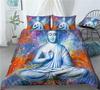 3D Buddha Bedding Set Exotic Quilt Cover Pillow Case 2/3 Pieces EU220 * 240 Extra Large Size Soft Zippered Bedroom Decoration