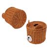 Чехол для салфеток Ротанг Милый медведь Коричневый с крышкой Легкий доступ Круглый Легкий в уходе Универсальный