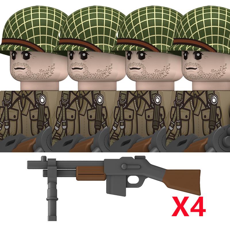 Ww2 Us 101St Airborne Division Military Soldeirs Building Blocks Air Force Army Infantry Bazuca Weapons Accessories Bricks Toys