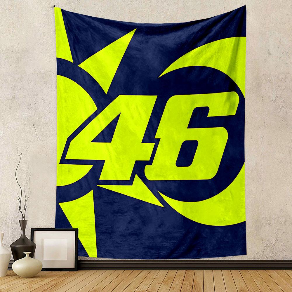 Bright Neon 46 Design on Blue Background Patterned tapestry home decor, suitable for bedroom and living room, gift