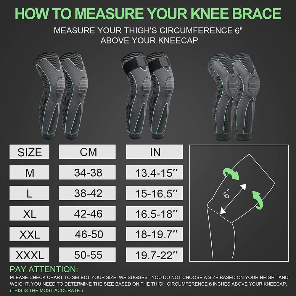 Наколенник Теплый Длинный Компрессионный Наколенник для Мужчин Женщин Защита Поддержка Колена для Тяжелой Атлетики Тренировок