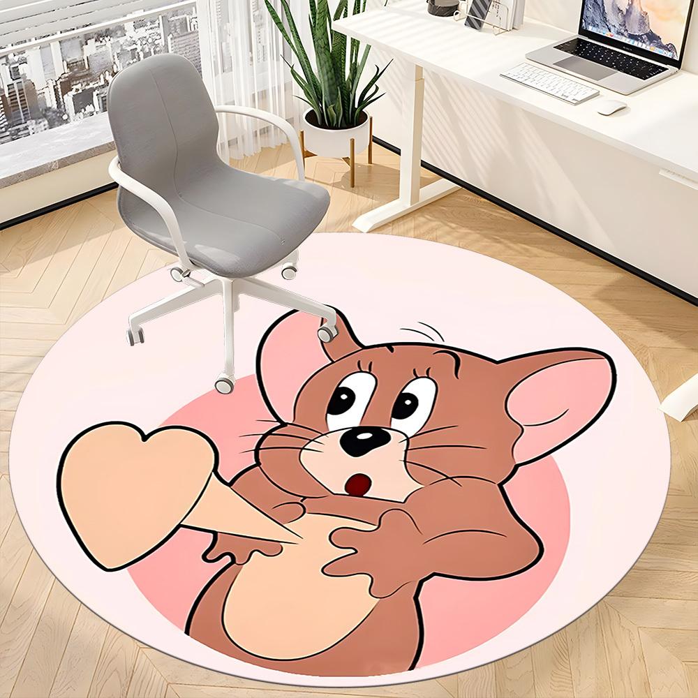 1PC Jerry Office Round Rug, Non-slip, Soft and Durable Office Rug for Interior Decoration, Perfect for Office, Beautiful Decoration