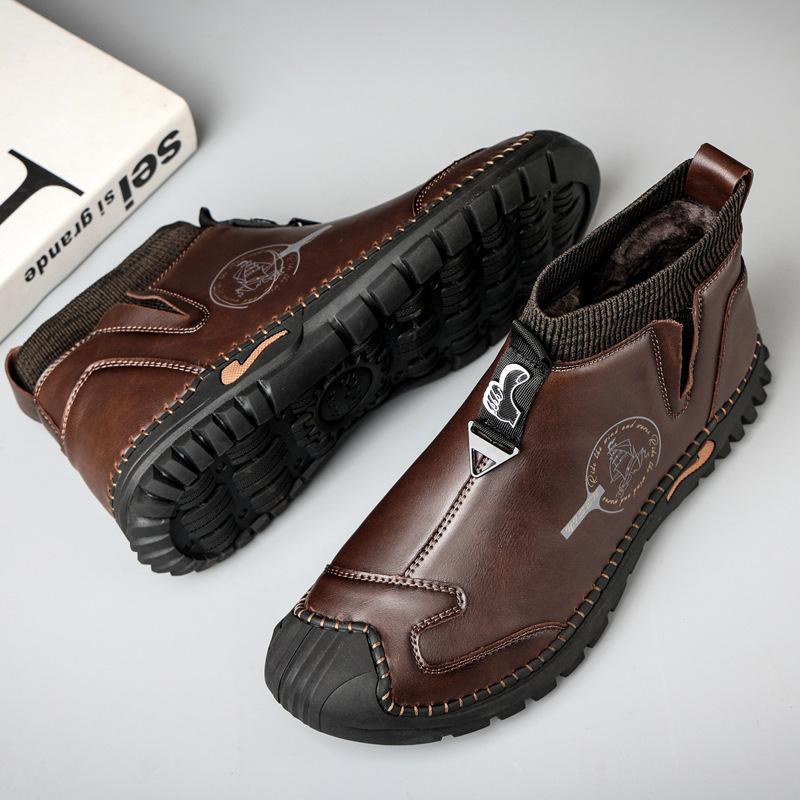 2021 осень и зима новые полусапожки модные носки с широким голенищем чехол для стопы ботинки мартин внешнеторговые большого размера ботинки из кожи с круглым носком мужские