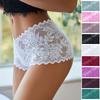 Women Sexy Lace Panties Floral Leaves Transparent Uderwear V-Waist Boyshort for Female Soft Breathable Intimates Lingerie