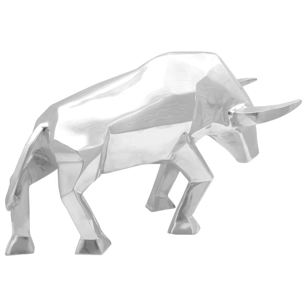 Bull Sculpture Silver 74 x 23 x 30 cm Aluminum