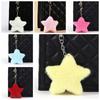 Five-pointed Pentagram Hairball Pompom Star Key Chain Lovely Star Plush Pendant Backpack
