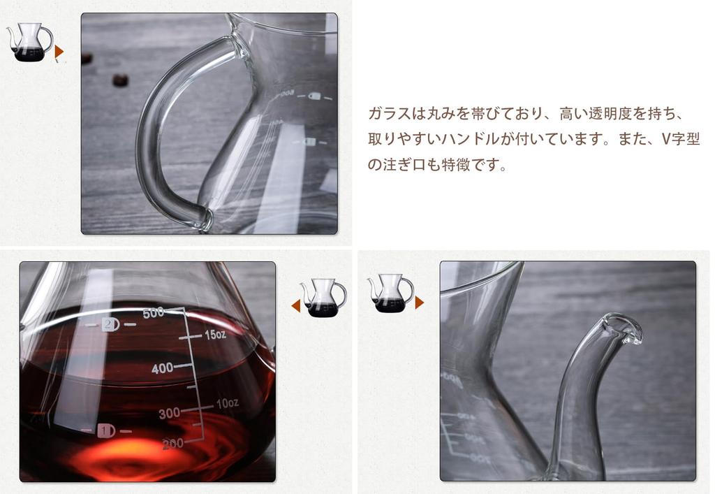 Кофейный сервер Gugrida, капельный кофейный сервер, ручной капельный кофейный сервер, устойчивый к жаре и холоду, материал из высокоборосиликатного стекла, устойчивый к воздействию, (Клюв 800мл)