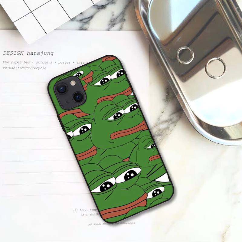 Чехол для телефона Sad Funny Frog Pepe Man Frog для iPhone 11 12 Mini 13 14 15 Pro XS Max X Plus SE XR Shell