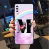 Case For Samsung Galaxy A50 A02s M31 A70 A30 A10 A20e A40 A10s M30s M51 M52 M22 M32 Black Phone Cover Pink Letters M S R