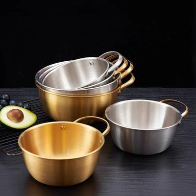 1000 мл Корейский горшок для рамена Золотой Серебряный Корейская чаша для рисового вина Модный контейнер для салата и закусок