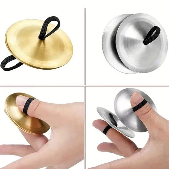 Пальчиковые тарелки для детей Ручные медные тарелки-крэш Мини-тарелки для танца живота Музыкальный инструмент для мероприятий, выступлений хора