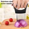 Onion Holder Stainless for Slicing Steel Prongs Rust-Resistant Vegetable Cutter for Potato Tomato