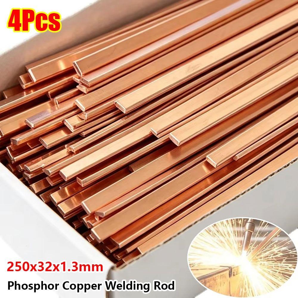 4Pcs Flat Flat Copper Electrode for Mechanical Repair and Refrigeration Equipment