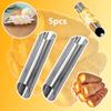 5-Piece Stainless Steel Cannoli Form Tubes Set, Hollow Baking Molds for Croissant, Cream Roll, Puff Pastry - Dessert Ice Cream Cone Makers