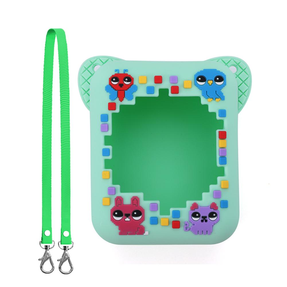 3D Animal Print Silicone Case Protective Storage Holder with Lanyard Shockproof Anti Drop for Bitzee Interactive Toy Digital Pet