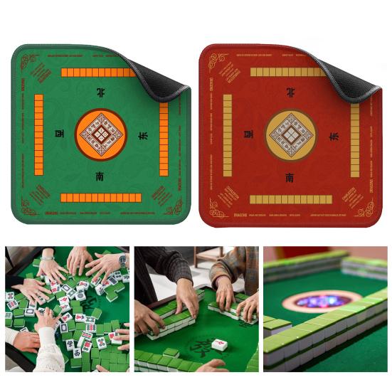 Yousheng Mahjong Table Mat Poker Domino Mahjong Tile Card Board Game Anti-slip Noise Reduction Square Mah Jongg Table Cover Playmat