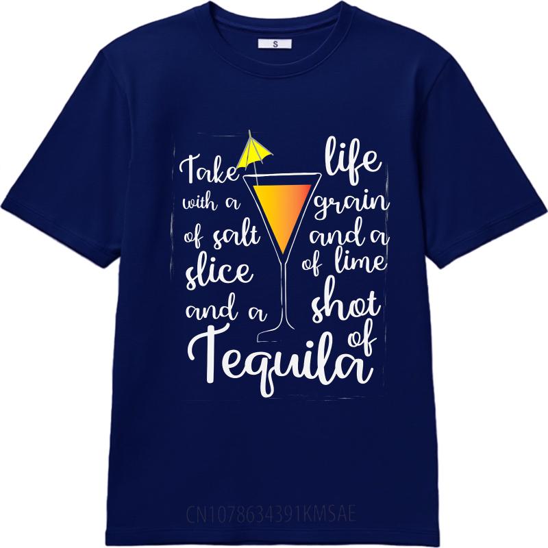 Anime For Her Summer Tshirt Take With A Grain Of Salt And A Slice Of Lime And A Shot Of Tequila Short Sleeve New Arrived O Neck