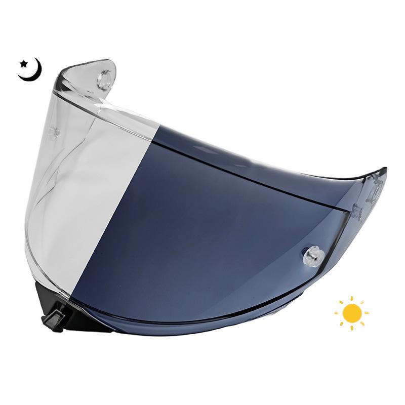 KYT TT REVO Helmet Visor: Universal Photochromic Anti-Fog Film for Day/Night Cycling