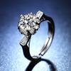 Simulation Moissanite Women's Ring, One-carat Flower Bud Crown Six-claw Ring