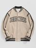 Мужская повседневная бейсбольная университетская куртка Preppy с карманами на кнопках, полосками, вышитыми буквами и искусственной замшей