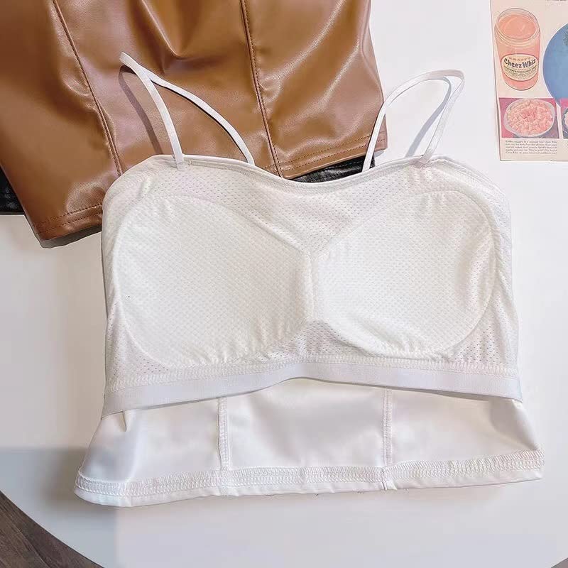 Rubitas Искусственная кожа Повседневный и милый Топ-майка, Нижнее белье, Весна, Лето, Осень, Зима, Топ, (белый)