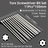 Magnetic Torx Screwdriver Bit 150mm T6-T40 1/4" Hex Shank Hollow Plum Blossom Hole Security Bits S2 Steel Electric Hand Tools