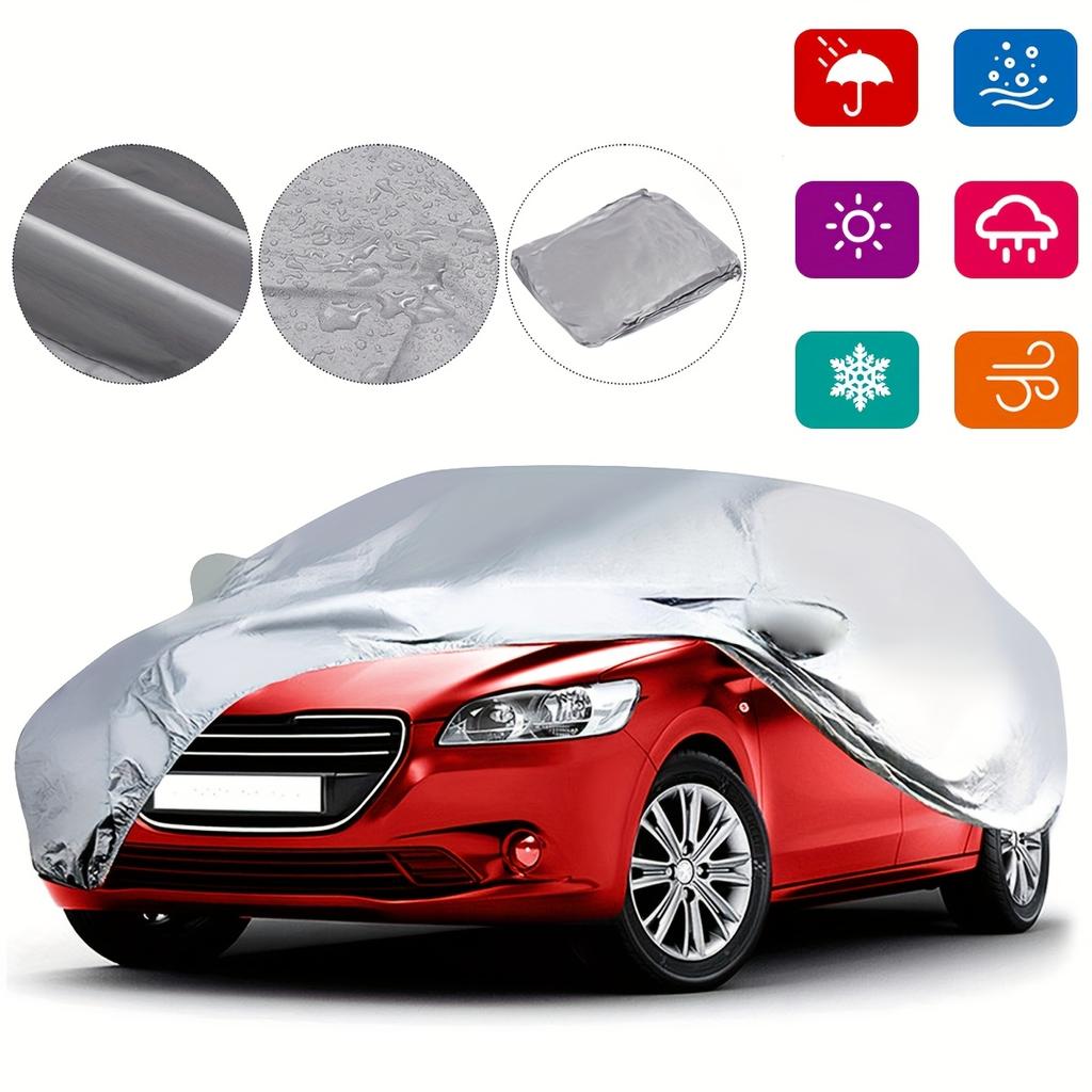 XL-XXL Universal Full Car Cover Waterproof Outdoor Rain UV Dust Proof Silvery Gray