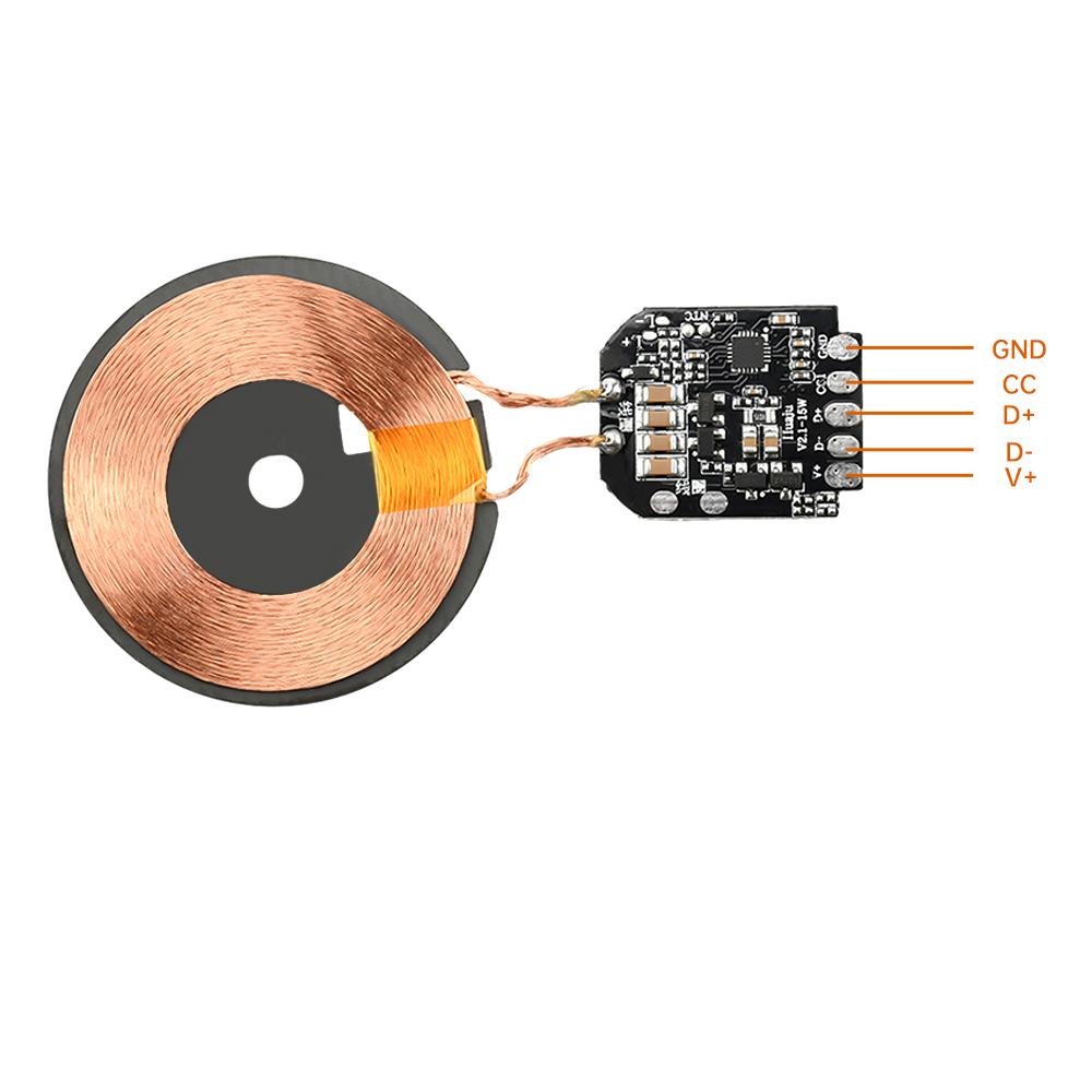 15W Wireless Charger Module Transmitter PCBA Circuit Board with for Qi Coil  Support PD Fast Battery Charger