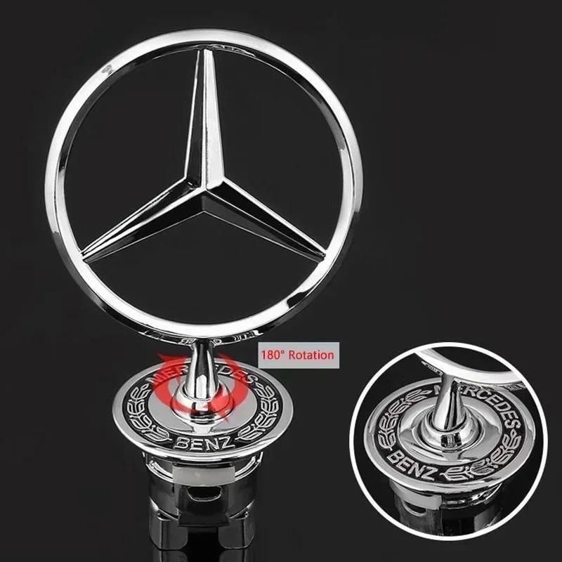 44mm 3D Metal Chrome Car Front Hood Emblem Bonnet Logo For Mercedes Benz C E S Class W204 W205 W212 W213 W211 W220 W222 W223 DNOPR1