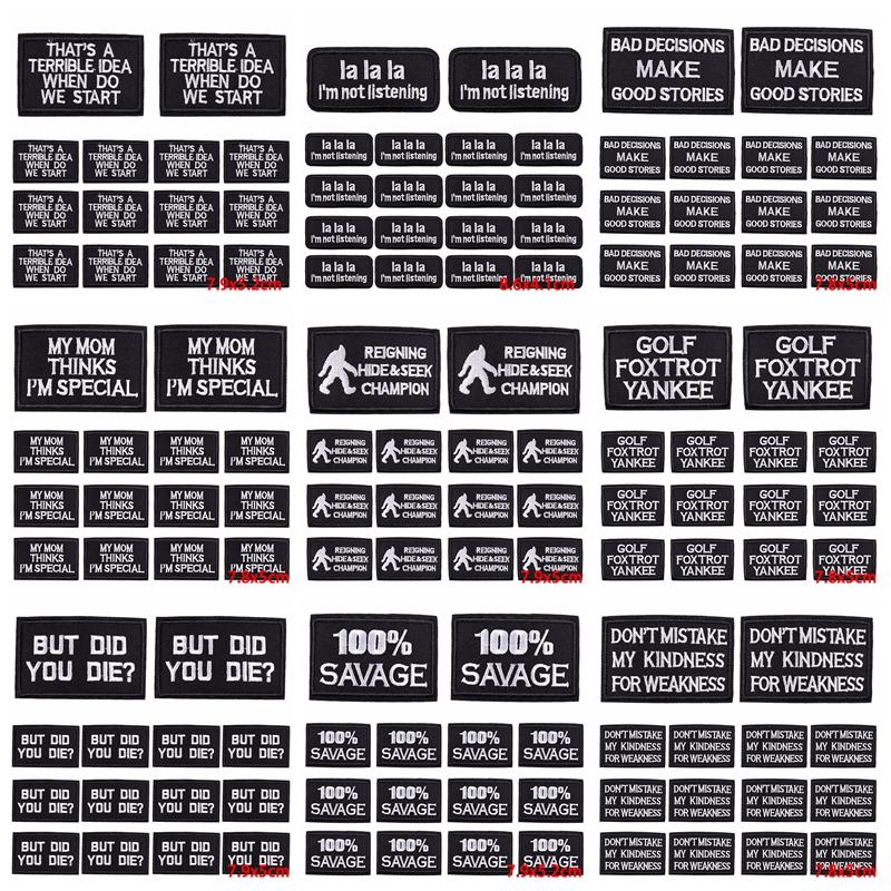 10Pcs/Lot Patch With Letters Iron On Patches For Clothing Thermoadhesive Patches On Clothes Slogan Proverb Patch For Clothes Sew