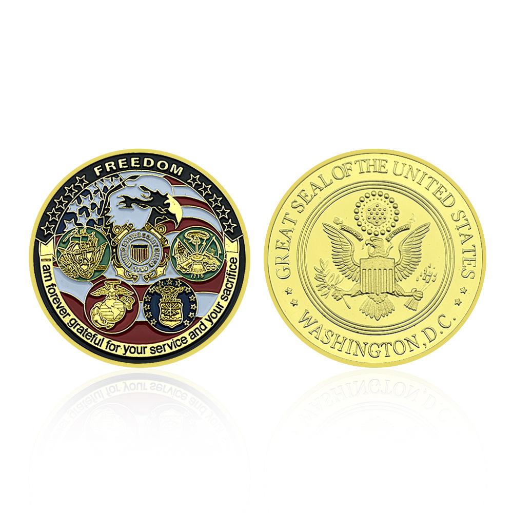 US Military Army Guard Gold Coin Collection Freedom Challenge Medal Military Belief Collection Souvenir