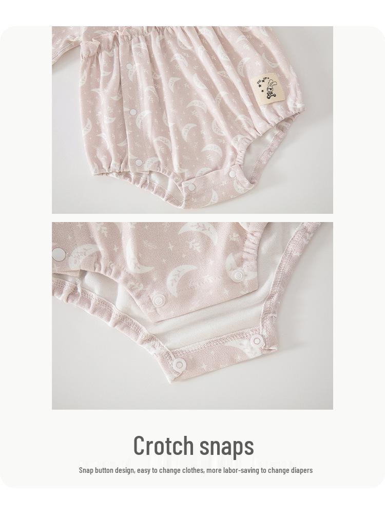 Newborn Princess Romper for Girls, Spring/Autumn, One-Piece, Pure Cotton, Class A, Size 59