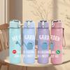 1PC Watering Can Garden Cute Print 750ml Color Plastic Sports Water Bottle Leakproof Flip Straw Lid Suitable for Sports Office Home Use