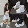 Women's Spring New Muffin Women's Shoes Versatile High-heeled Thick-soled Inner Height-increasing Casual High-top Shoes