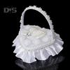 Rhinestone Decor Wedding Ring Pillow Rose Beautiful Wedding Elegant Lace Jewelry Case