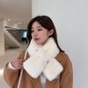 Furry Scarf Student Button Autumn and Winter Plush Girl Cross Warm Scarf Imitation Fur Rex Rabbit Fur Thickened Fur Collar