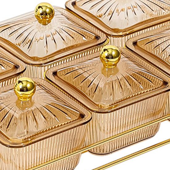 Поднос для орехов и конфет с крышками, фруктовая тарелка с пластиковым отделением, демонстрационная тарелка для закусок, раздельные сервировочные миски для закусок