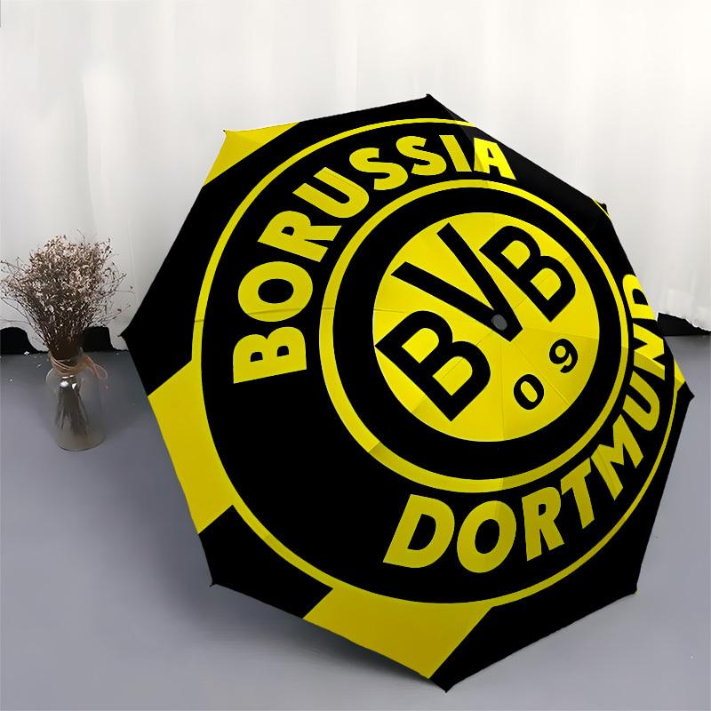 Боруссия Дортмунд, BVB Автоматическое Открытие и Закрытие, 8 Ребер Жесткости Портативный Зонт, Подходит для Мужчин и Женщин в Любое Время Года Идеальный