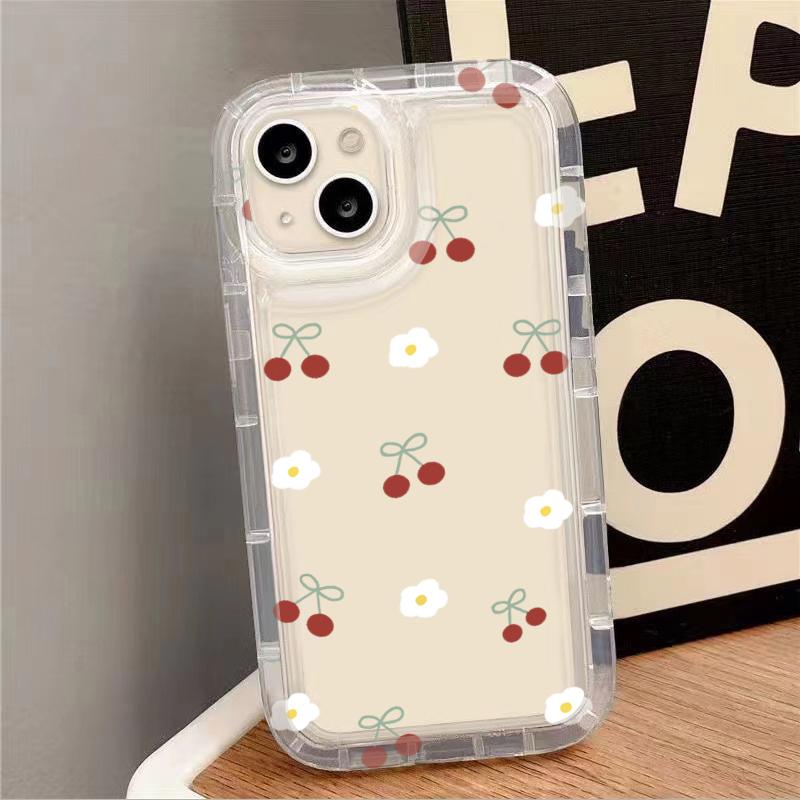 Мультяшный чехол для телефона Клубника Звезда для iPhone 17 16 16E 14 13 15 12 11 Pro Max Plus 16 Pro 16E Толстый Прозрачный Мягкий Чехол