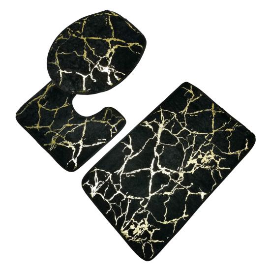 Нескользящий 3 шт./компл. ковер для унитаза, быстросохнущий полиэстер, мрамор, крышка для унитаза, коврик для ванной комнаты