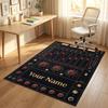 Astronomical Theme Soft Crystal Velvet Rug Custom Name & Text Print Non Slip Floor Rug for Bedroom Living Room